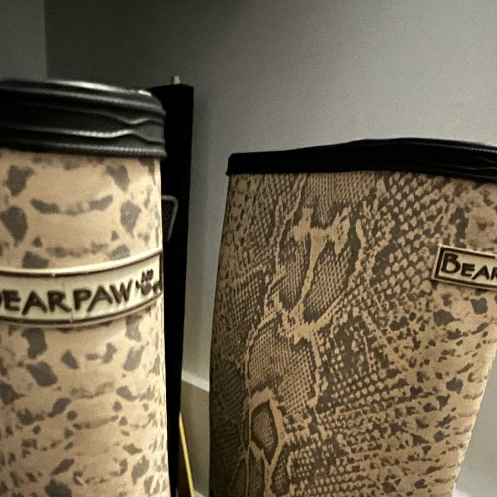 Bearpaw rain boots.